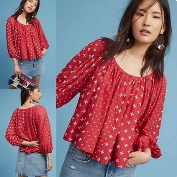 Anthropologie Tops - Anthropologie Kopal red top